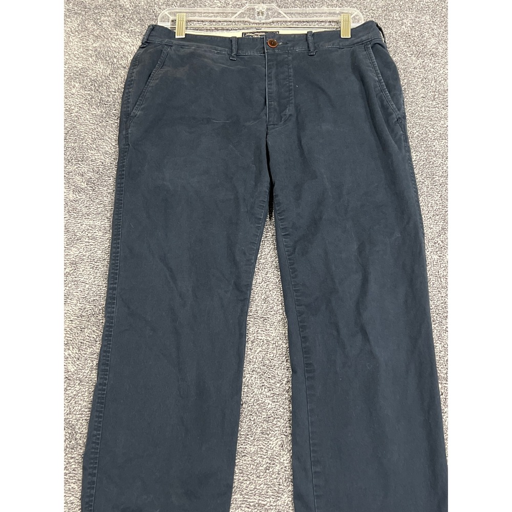 Abercrombie & Fitch Mens Skinny Chino Pants Navy Blue 32x34 Cotton Stretch